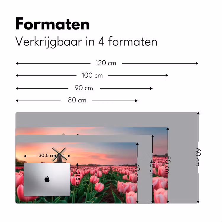 Tulpen - Molen - Nederland Muismat XXL klein -sfeer5
