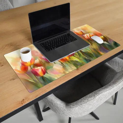 Tulpen - Sprookjesachtig - Kleurrijk Muismat XXL klein -sfeer1