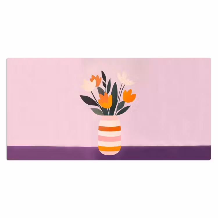 Tulpen - Vaas - Strepen - Paars Muismat XXL klein -3d_leeg