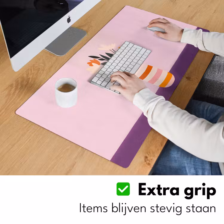 Tulpen - Vaas - Strepen - Paars Muismat XXL klein -sfeer3