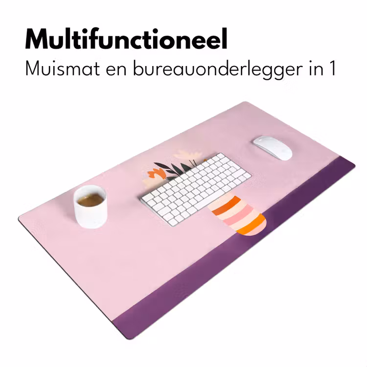 Tulpen - Vaas - Strepen - Paars Muismat XXL klein -sfeer4