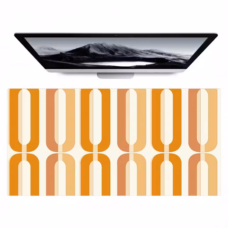 U-vorm - Retro - Oranje Muismat XXL klein 681 -zzz3d