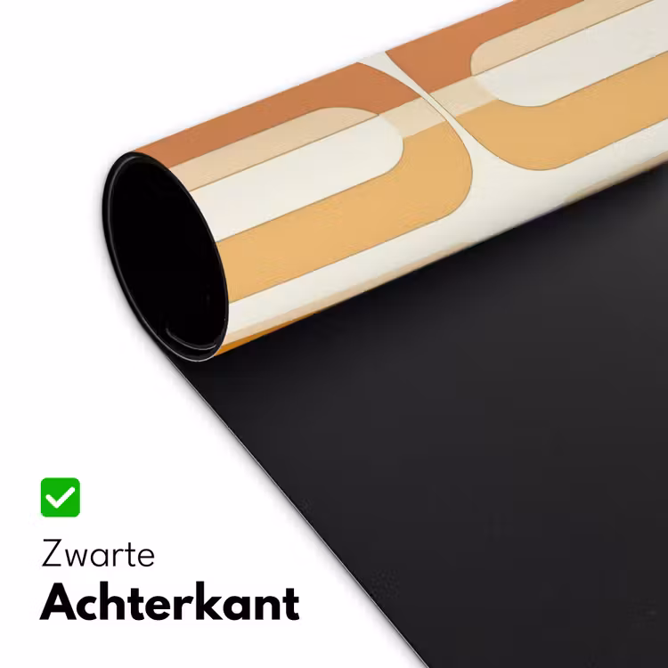U-vorm - Retro - Oranje Muismat XXL klein 681 -sfeer2