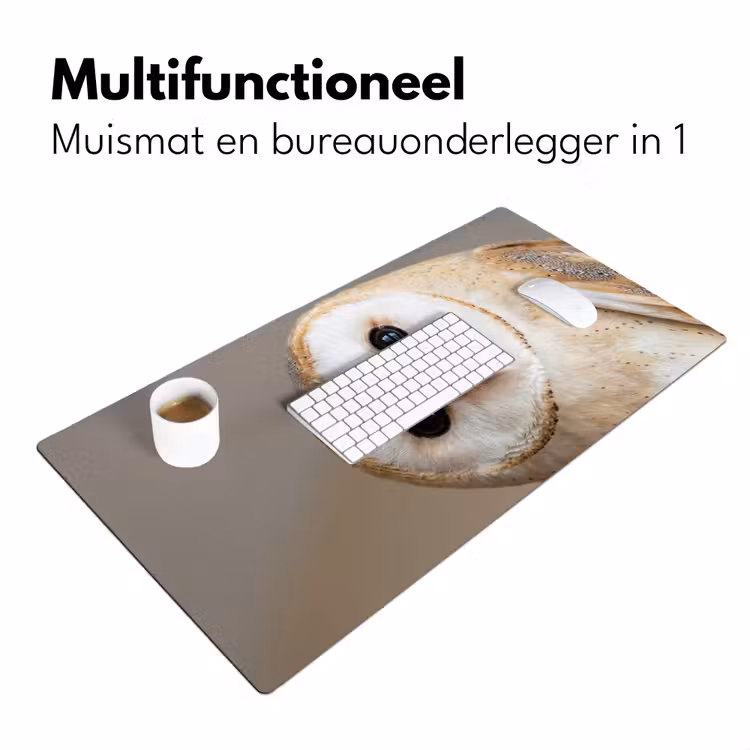 Uil - Bruin - Wit Muismat XXL klein -sfeer4