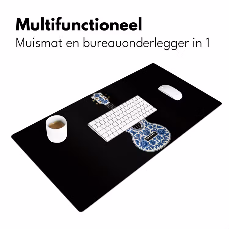 Ukelele - Delfts - Blauw - Muziek Muismat XXL klein -sfeer4