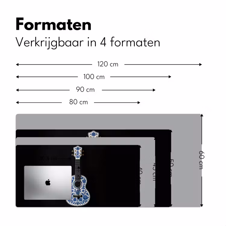 Ukelele - Delfts - Blauw - Muziek Muismat XXL klein -sfeer5