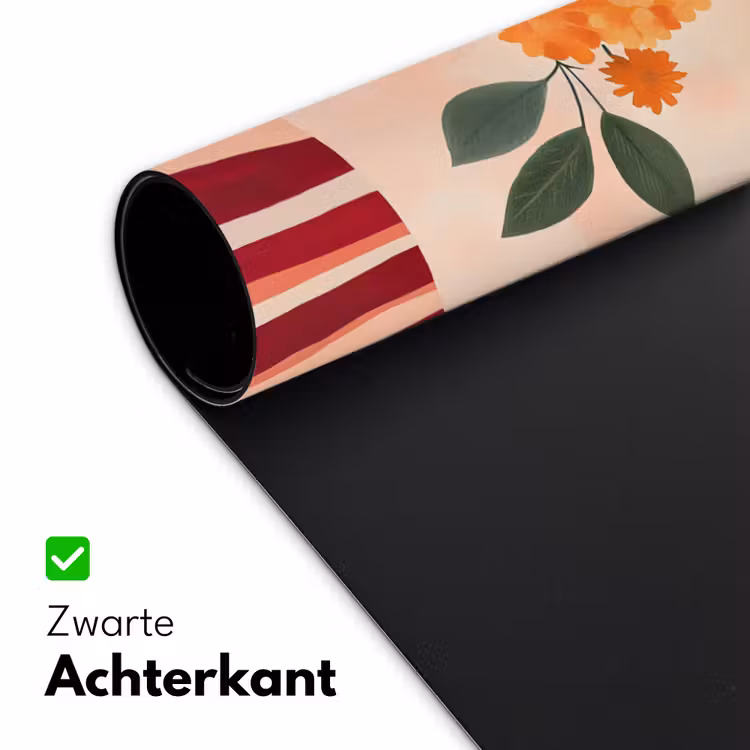 Vaas - Bloemen - Vlinder - Rood Muismat XXL klein -sfeer2