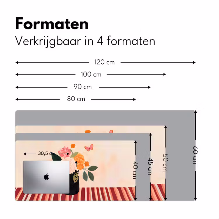 Vaas - Bloemen - Vlinder - Rood Muismat XXL klein -sfeer5