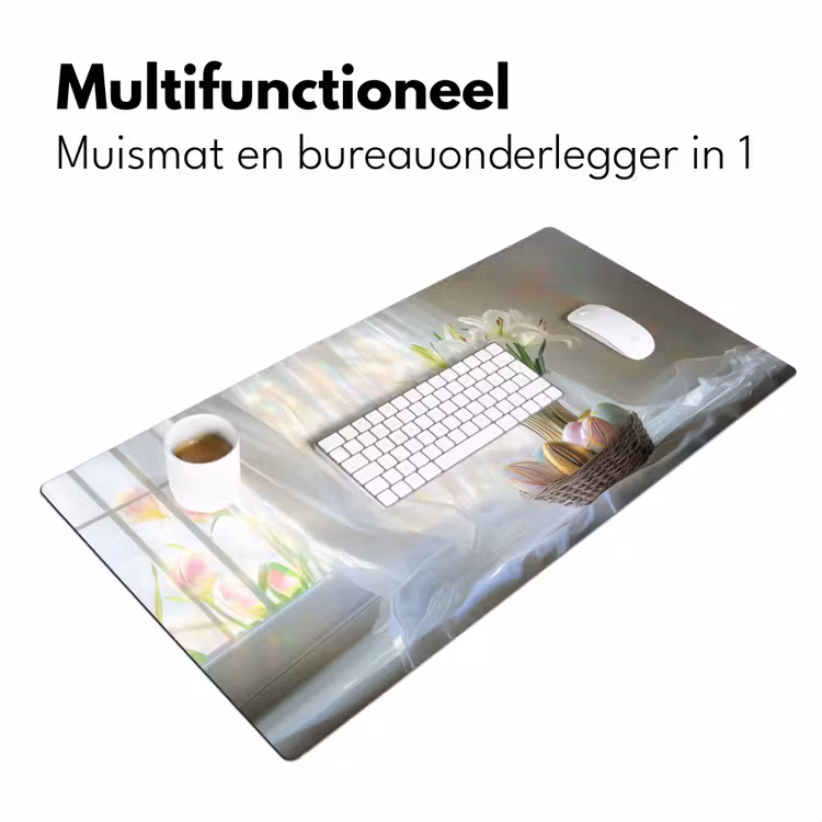Vaas - Eieren - Bloemen Muismat XXL klein -sfeer4
