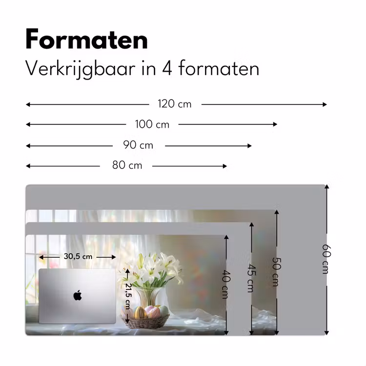 Vaas - Eieren - Bloemen Muismat XXL klein -sfeer5