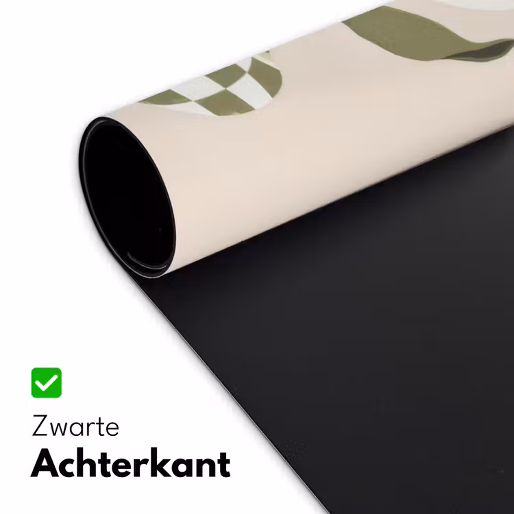 Vaas - Geruit - Bloem - Groen Muismat XXL klein -sfeer2