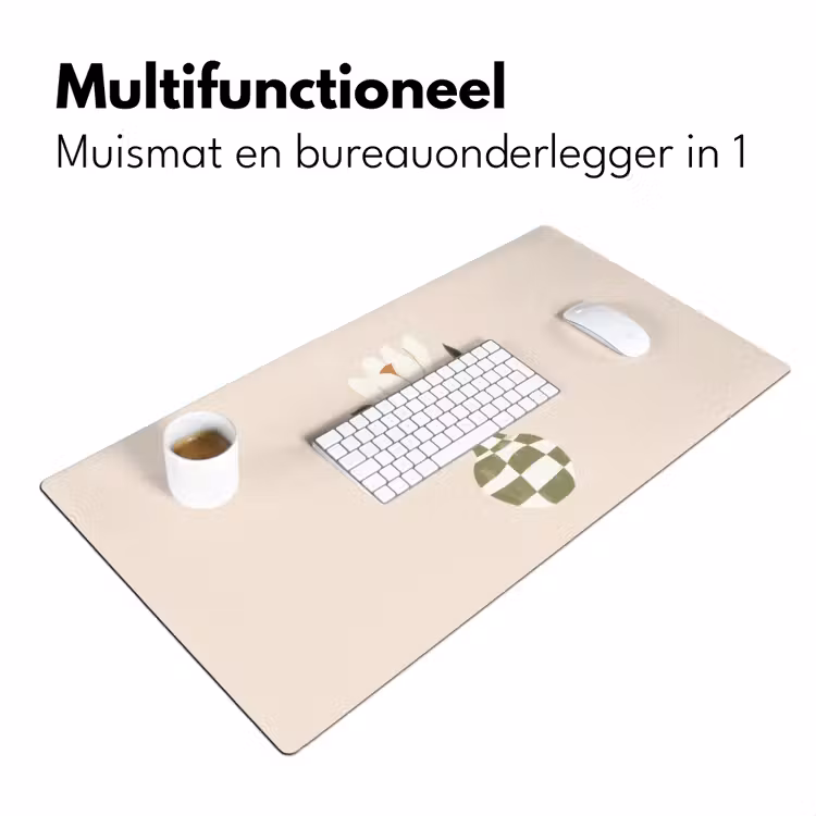 Vaas - Geruit - Bloem - Groen Muismat XXL klein -sfeer4