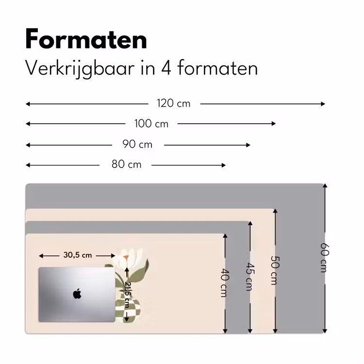 Vaas - Geruit - Bloem - Groen Muismat XXL klein -sfeer5