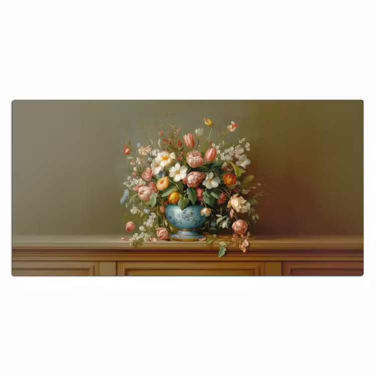 Vaas - Pastel - Kleuren - Bloemen Muismat XXL klein -3d_leeg