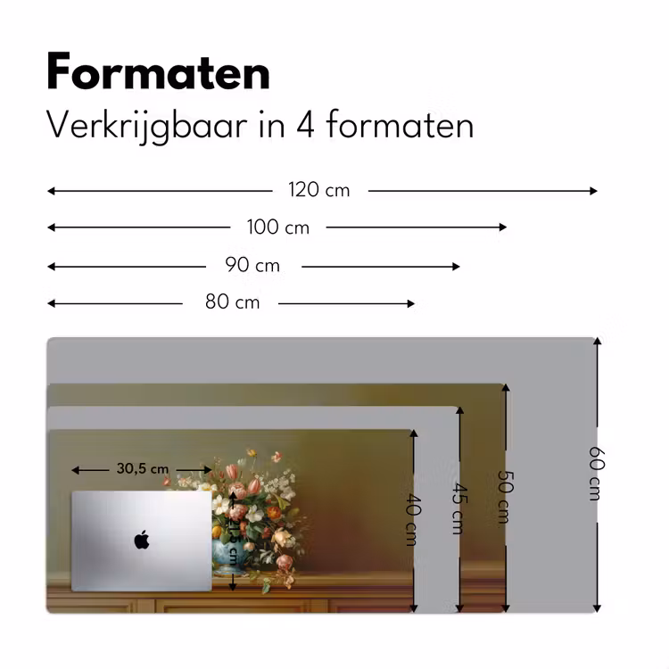 Vaas - Pastel - Kleuren - Bloemen Muismat XXL klein -sfeer5