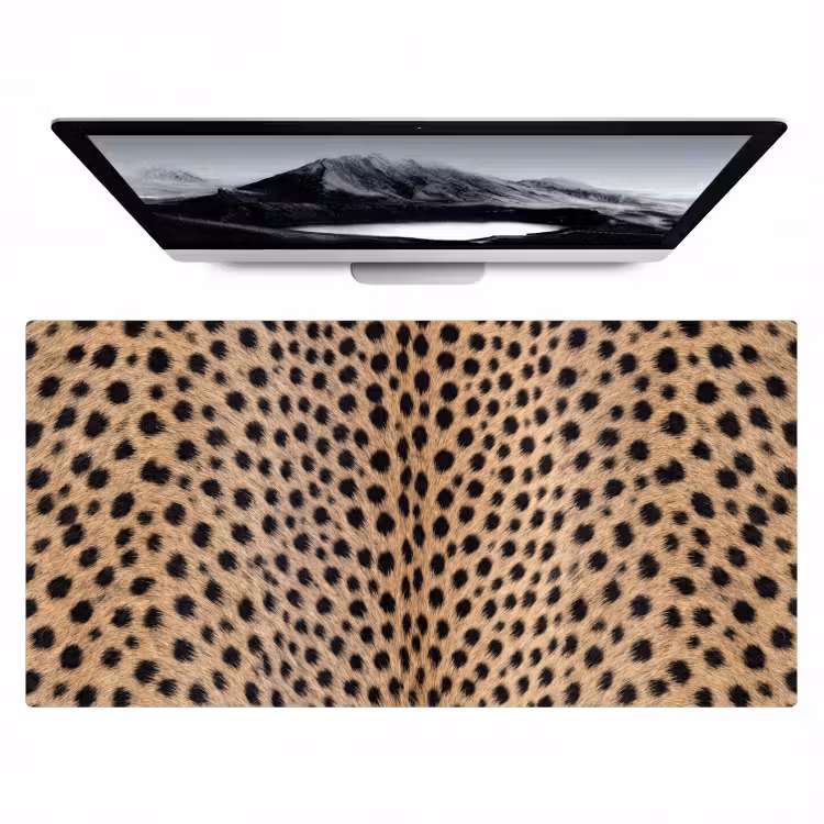 Vacht - Jachtluipaard - Zwart - Wit Muismat XXL klein -zzz3d