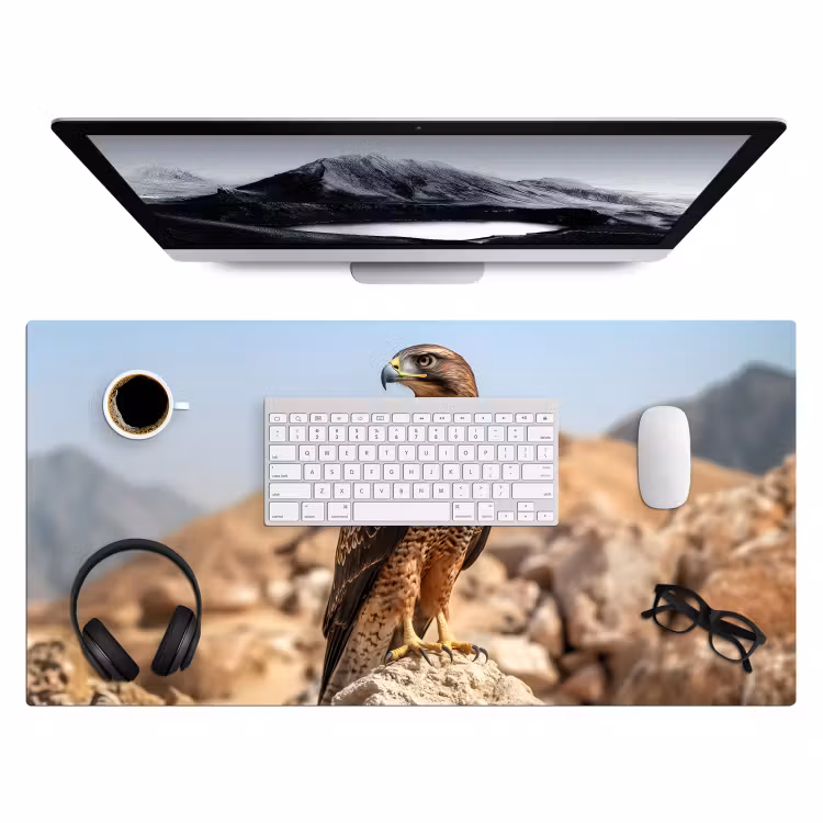Valk - Vogel - Rots - Macht Muismat XXL klein -3d
