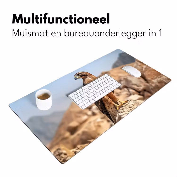 Valk - Vogel - Rots - Macht Muismat XXL klein -sfeer4