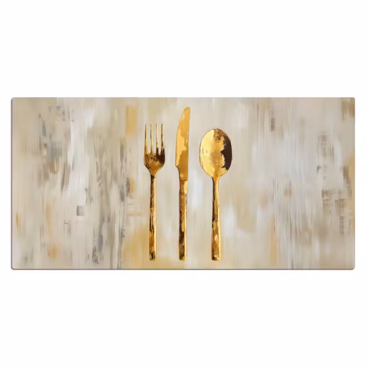 Verf - Goud - Bestek Muismat XXL klein -3d_leeg