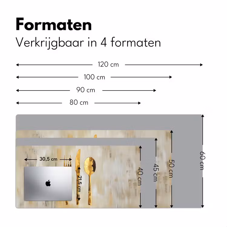 Verf - Goud - Bestek Muismat XXL klein -sfeer5