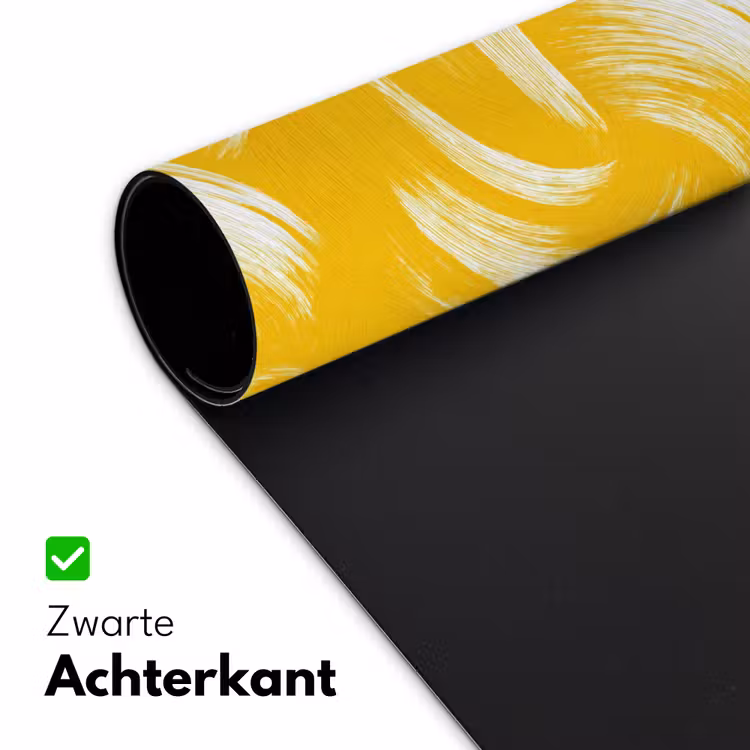 Verfstreken - Abstract - Dynamisch - Geel Muismat XXL klein 681 -sfeer2