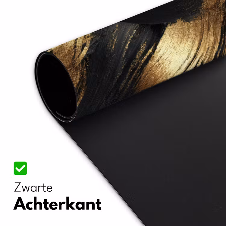 Verfstreken - Abstract - Goud - Zwart Muismat XXL klein 681 -sfeer2
