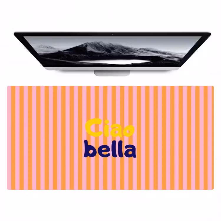 Verticaal - Strepen - Oranje - Ciao bella Muismat XXL klein -zzz3d