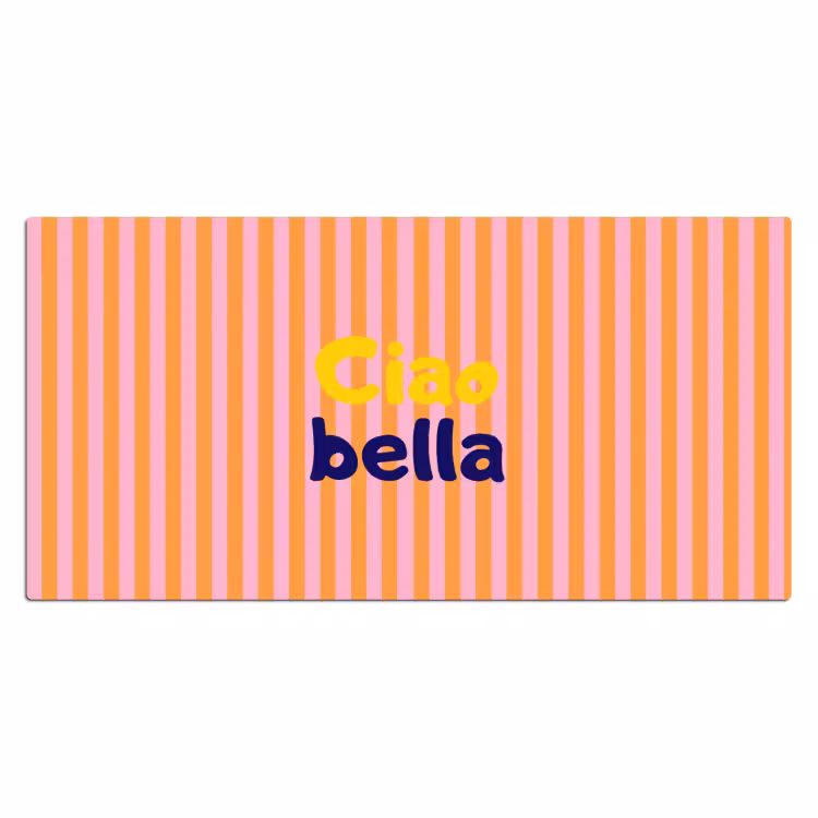 Verticaal - Strepen - Oranje - Ciao bella Muismat XXL klein -3d_leeg