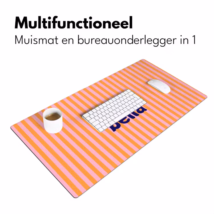 Verticaal - Strepen - Oranje - Ciao bella Muismat XXL klein -sfeer4