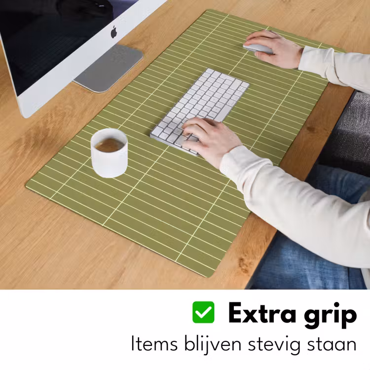 Verticaal - Wandtegel - Olijfgroen Muismat XXL klein 681 -sfeer3