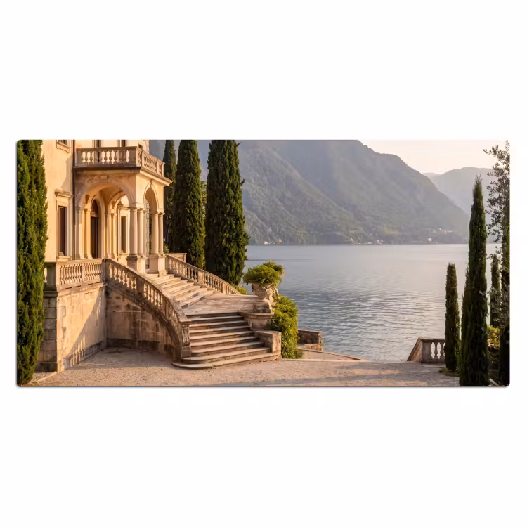 Bureau onderlegger - Villa - water -trappen - Villa - water -trappen Muismat XXL klein