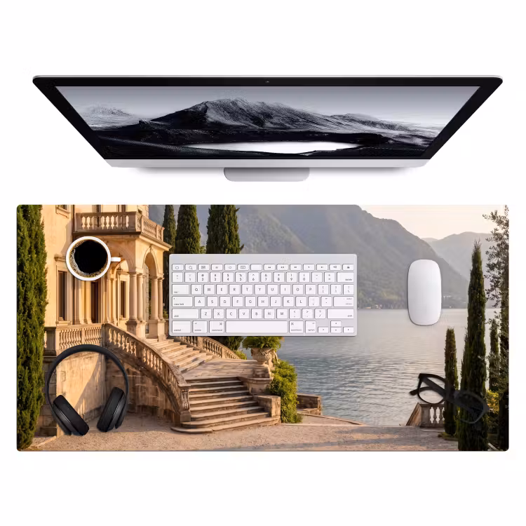 Bureau onderlegger - Villa - water -trappen - Villa - water -trappen Muismat XXL klein