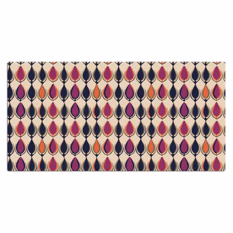 Vintage - Retro - Kleurrijk Muismat XXL klein 681 -3d_leeg
