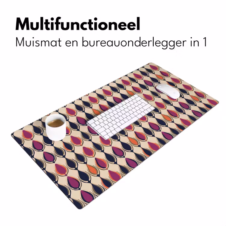 Vintage - Retro - Kleurrijk Muismat XXL klein 681 -sfeer4