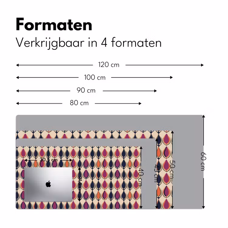 Vintage - Retro - Kleurrijk Muismat XXL klein 681 -sfeer5
