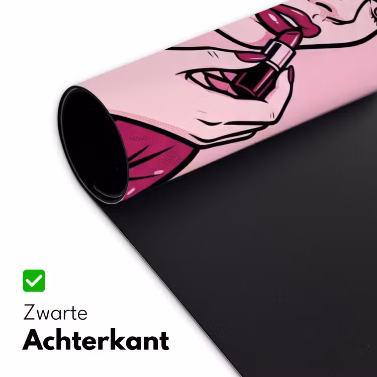 Vintage - Vrouw - Roze Muismat XXL klein -sfeer2