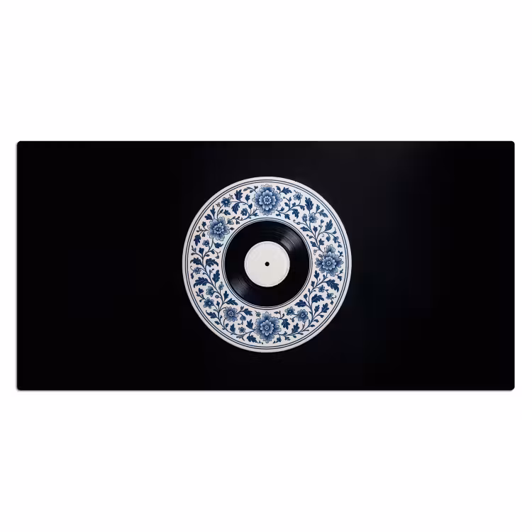 Vinyl - LP - Delfts Blauw - Muziek Muismat XXL klein -3d_leeg