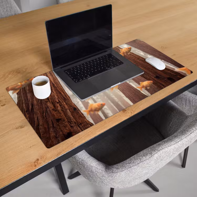 Bureau onderlegger - Vis - Bos - Fantasie - Vis - Bos - Fantasie Muismat XXL klein