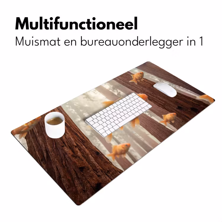 Bureau onderlegger - Vis - Bos - Fantasie - Vis - Bos - Fantasie Muismat XXL klein