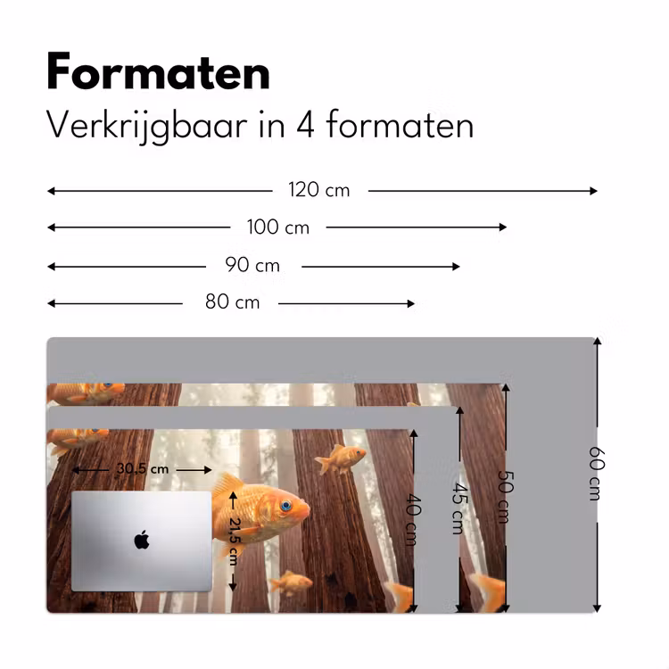 Bureau onderlegger - Vis - Bos - Fantasie - Vis - Bos - Fantasie Muismat XXL klein