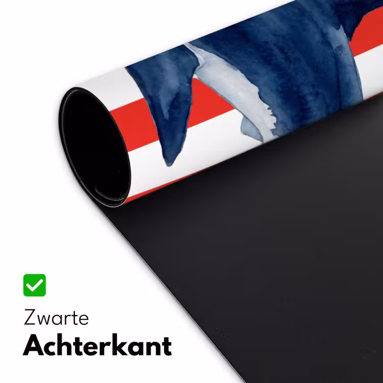 Vis - Haai - Zee - Illustratie - Blauw Muismat XXL klein -sfeer2
