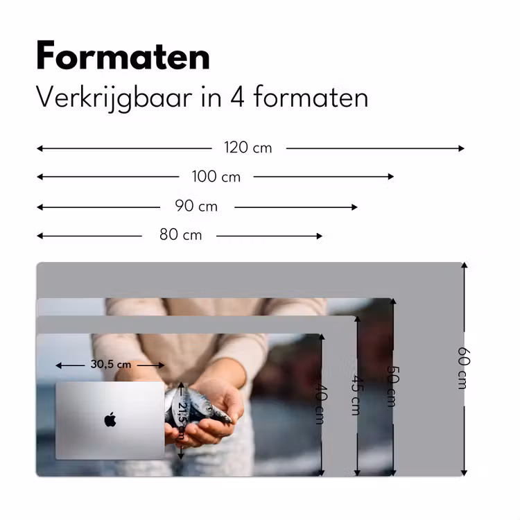 Bureau onderlegger - Vis - Handen - Natuur - Vis - Handen - Natuur Muismat XXL klein