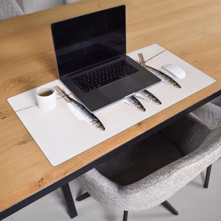 Bureau onderlegger - Vis - Hangend - Eten - Vis - Hangend - Eten Muismat XXL klein