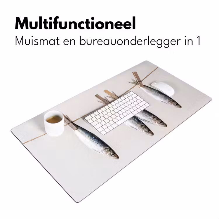 Bureau onderlegger - Vis - Hangend - Eten - Vis - Hangend - Eten Muismat XXL klein