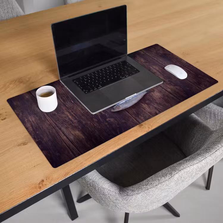 Bureau onderlegger - Vis - Hout - Eten - Vis - Hout - Eten Muismat XXL klein