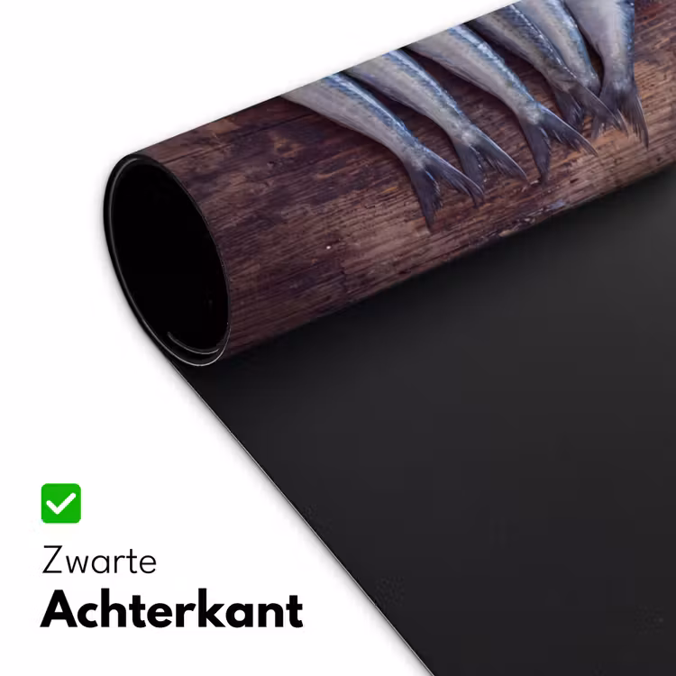 Bureau onderlegger - Vis - Hout - Eten - Vis - Hout - Eten Muismat XXL klein