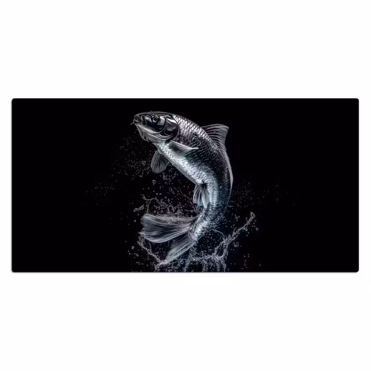 Vis - Koi - Zwart - Water Muismat XXL klein -3d_leeg
