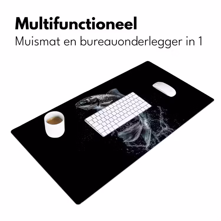 Vis - Koi - Zwart - Water Muismat XXL klein -sfeer4