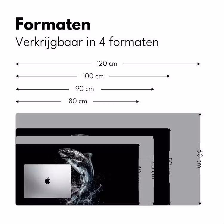 Vis - Koi - Zwart - Water Muismat XXL klein -sfeer5