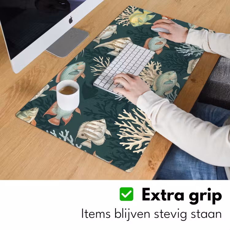 Vis - Koraal - Onderwater - Illustratie Muismat XXL klein -sfeer3